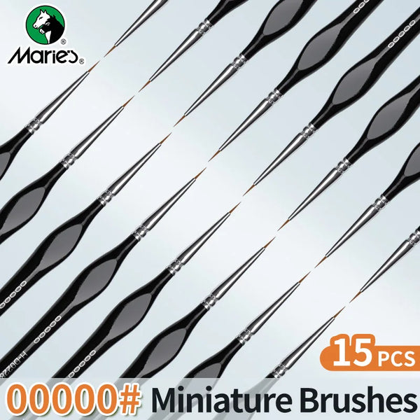 AOOKMIYA 10/12/15pcs 00000 Marie's Miniature Paint Brushes, Detail Paintbrushes Set for Acrylic,Number,Figurine,Craft,Models,Rock,