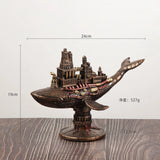 Deep Sea Mechanical Fish Whale Colourful Resin Statue Ornament Steampunk Style Home Decoration Decorative Crafts
