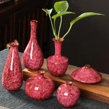 Minimalist Glaze Ceramic Vase, Creative Home Ornament, Small Flower Arrangement, Living Room Decoration, Kiln