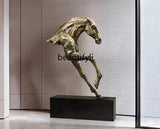AOOKMIYA Horse head ornament, large floor-to-ceiling sculpture, sales office hall decoration, fiberglass handicraft decoration