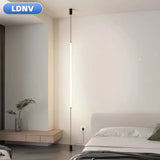 Italian design bedroom headboard LED floor lamp acrylic long line lamp modern black hotel living room decorative LED floor lamp