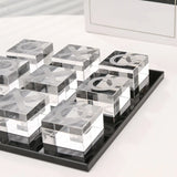 AOOKMIYA Glass Craft Geometric Square Chess Transparent Piece Crystal Chess Decorative Figurines Home Decoration Accessories