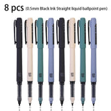 Deli 4 Pcs0.5mm Black Ink Straight Liquid Ballpoint Pen Office Supplies Student School Supplies Stationery For Writing