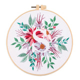 AOOKMIYA Floral Embroidery Kit for Beginner and Adults Cross Stitch Kits Embroidery Starter Kit with Initial Letter and Flower Pattern