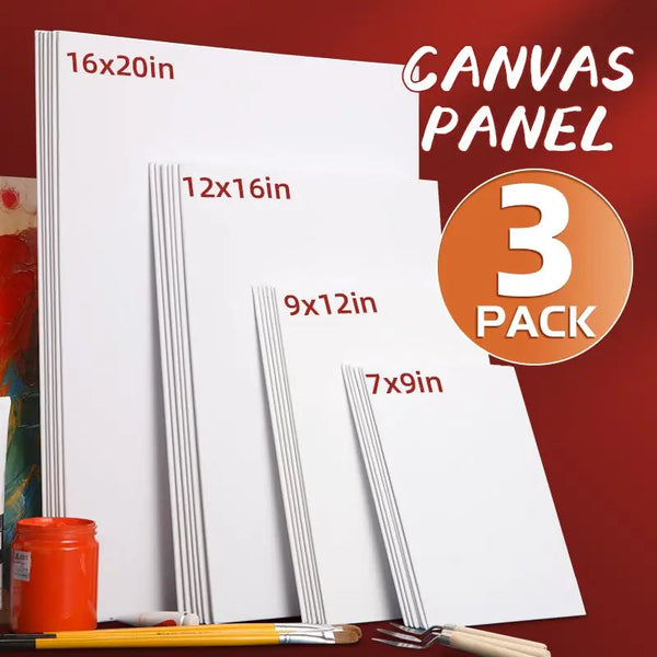 AOOKMIYA 3 Pack Canvas Panels, Blank Board Panels for Acrylic, Oil, Watercolor, Tempera Painting,Primed Acid-Free for Students,Adults