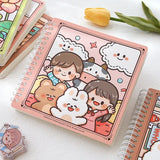 Square Handbook Sub-Grid Coil Notebook Memorial Book Planner Diary Elementary School Student Gift