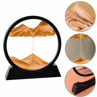 AOOKMIYA 3D Hourglass Quicksand Moving Sand Art Picture Round Glass Deep Sea Sandscape Craft Flowing Painting Office Home Decor Gifts