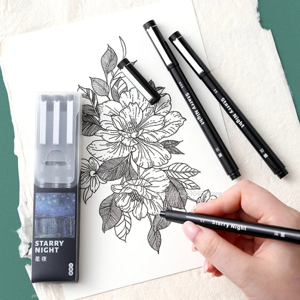 Black Needle Pen Art Special Waterproof Hook Pen Comic Design Hand-painted Sketch Pen Painting Tracing Student Stationery