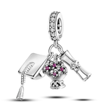 2025 Hot Sale Charms Bead 925 Sterling Silver Pink Butterfly Luminous Firefly Dangle Fit Bangle Bracelet Necklace DIY Jewelry