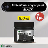 AOOKMIYA Marie's Black Acrylic Paint,1pc 100/300 ml 3.38 oz/10.1 oz,Creamy Texture Pigment for Rock,Wood,Canvas,Glass,Fabric,Walls