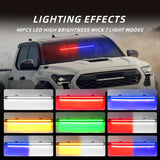 Automobile parts 48LED Car Strobe Lights Windshield LED Police Lights Truck Flash Warning Light 12V 24V Front Rear Emergency Lamps for Car