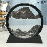 AOOKMIYA 3D Moving Sand Art Picture Round Glass Deep Sea Sandscape Hourglass Quicksand Craft Flowing Sand Painting Office Home Decor Gift