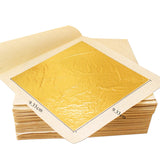 AOOKMIYA 100PCS 24K Gold Leaf Gold Foil Sheets for Decoration Arts Crafts Paper Home Real Gold Foil Gilding Paper