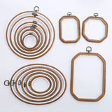AOOKMIYA Imitated Wood Round,Oval Different Size Decorative Cross Stitch Hoop Ring Frame Embroidery Frame Circle Hanging Arts Ornament