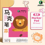 AOOKMIYA Marie's 30 Sheets Marker Paper Pad 16K/A4/8K Bleedproof for Alcohol Markers,32 lb/120 gsm Drawing Sketchbook for Adults, Student