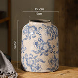 Blue and White Porcelain Vases Flower Arrangements Home Decoration Living Room Ornaments Chinese Style Ceramic Retro Porcelain