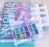 AOOKMIYA SUPERVISION Mica Layered Watercolor Pigment 10 Colors 1ML Pearlescent Chameleon Precipitation Color Master Painting Art Supplies