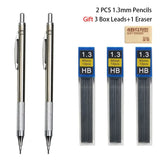 Mechanical Pencil Set 0.3 0.5 0.7 0.9 1.3 2.0mm Full Metal Art Drawing Painting Automatic Pencil Office School Supply Stationery