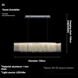 Nordic Postmodern Art Chandelier Creative Living Room Luxury Designer Tassel Round Dining Room Bedroom LED Decorative Lamps