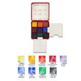AOOKMIYA MAIRTINI Travel Watercolor Paint Set 9-color Mini Portable Palette Solid Watercolor Paint Sketching and Painting Supplies