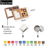 AOOKMIYA Portable Watercolor Palette Schmincke College-level 11-color Travel Watercolor Set Student Sketching Paint Box Art Supplies