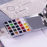 AOOKMIYA Mini Portable Paint Box Empty Box 10/16 Grid Palette Watercolor Moisturizing Box Student Artist Travel Painting  Art Supplies
