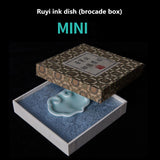 Ruyi Ink DishCeramic Small Regular Ink BoxInk PondInk Plate with LidCustomized Brush HolderPaperweight for Calligraphy