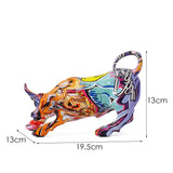 Wall Street Bull Animal Resin Sculpture Crafts Ornaments, Modern Home Living Room TV Cabinet Office Desktop Decoration Gift