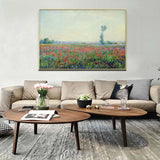 AOOKMIYA Claude Monet artwork,Poppy Field,Hand-painted art painting on canvas,Landscape oil painting,Aesthetic room decoration,Home decor