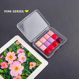 AOOKMIYA Red/pink 12-color Watercolor Paint Repackaging Package 0.5/1/2ML Mini Travel Portable Watercolor Box Painting Supplies