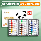 AOOKMIYA Acrylic Paint Set 12/18/24 Colors 5ml/0.17oz,Water-Proof Portable Art Rich Pigments for DlY Craft,Drawing,Painting,Canvas, Rock