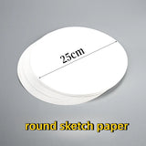 AOOKMIYA 20 Sheets of Round Sketch Paper 25cm160g Thick Drawing Paper Practice Drawing Special Art Supplies for Adult Sketching