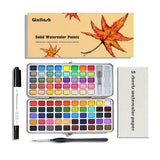 AOOKMIYA Ginflash 50/90colors Solid Pigment Watercolor Paints Set With Water Color Portable Brush Pen Professional Painting Art Supplies AOOKMIYA.COM