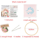 AOOKMIYA Floral Embroidery Kit for Beginner and Adults Cross Stitch Kits Embroidery Starter Kit with Initial Letter and Flower Pattern