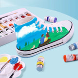 AOOKMIYA Marie's 12/18/24/36 Colors Waterproof Fabric Paint Set for Clothes Permanent for T-shirts,Shoes,Jeans,Canvas,DIY Projects