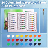 AOOKMIYA Marie's 12/18/24 Colors Watercolor Paint Set,5ml/Tubes for Paper,DIY,Painting for Artists,Hobbyists,Painting Lovers