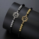 AOOKMIY Teamer Stainless Steel Beads 7 Chakra Charms Bracelet Red Black Two Color Rope Bracelets Family Jewelry Amulet Birthday Gift NewAOOKMIYA.COM