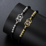 AOOKMIY Teamer Stainless Steel Beads 7 Chakra Charms Bracelet Red Black Two Color Rope Bracelets Family Jewelry Amulet Birthday Gift NewAOOKMIYA.COM