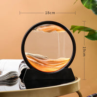 AOOKMIYA 3D Hourglass Quicksand Moving Sand Art Picture Round Glass Deep Sea Sandscape Craft Flowing Painting Office Home Decor Gifts