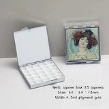 AOOKMIYA Portable Mini Travel Watercolor Paint Box Empty Palette Retro Exquisite Small Square Box Student Painting Art Supplies