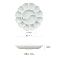 AOOKMIYA Ceramic Watercolor Palette Multi-grid Flower Shape Gouache Paint Palette Jingdezhen Palette Artist Painting Art Supplies