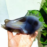 Natural Agate Stone Crystal Druzy Geode Bougainvillea Fish Statue Meditation Energy Healing Feng Shui Crystal Room Decoration