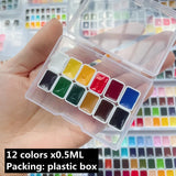 AOOKMIYA Van Gogh Netherlands 24/40 Color Solid Watercolor Paint Trial Pack 0.5/1ml Mini Pack Acuarela Artist Painting Art Supplies