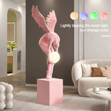 Creative Art Moon light Angel Sculpture with Ambient Lamp Large Luxury Figure Modern 150cm Home Living Room Decor Floor statue
