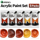 AOOKMIYA Marie's 5 Colors Acrylic Paint Sets, Brown Color for Models,Craft,DIY,Rock,Glass,Painting,Canvas,Eggs,Gift for Adults,Artists