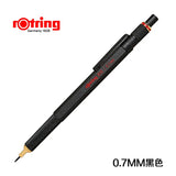Rotring 800 Mechanical Pencil, 0.7 mm,0.5mm Silver Metal Barrel /Black Hexagonal Grip Easier Holding and Prevents Sliding