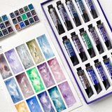 2022 new products as Jue layered color watercolor paint mineral texture ancient style illustration precipitation color set