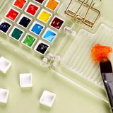 Watercolor paint palette portable art transparent acrylic mini painting Iron box high-value moisturizing color palette