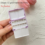 AOOKMIYA Portable Travel Watercolor Paint Box with Palette and Bucket Foldable Student Outing Sketching Painting Art Supplies