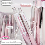 5pcs Chic Pink Blush Retractable Gel Pens 0.5mm Fine Point  Black Ink - Perfect for Daily Office Use Smooth Writing Supplies